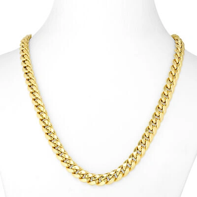 Pre-owned Nuragold 14k Yellow Gold Mens 11mm Miami Cuban Link Chain Italian Necklace Box Clasp 28"
