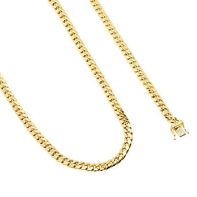 Pre-owned Nuragold 14k Yellow Gold Mens 6.5mm Miami Cuban Link Chain Italian Necklace Box Clasp 24"