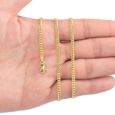Pre-owned Nuragold 14k Yellow Gold Mens 3mm Miami Cuban Link Chain Italian Pendant Necklace 26"