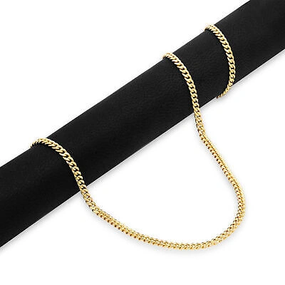 Pre-owned Nuragold 14k Yellow Gold Mens 3mm Miami Cuban Link Chain Italian Pendant Necklace 26"