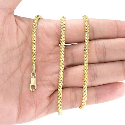 Pre-owned Nuragold 14k Yellow Gold Solid 3.5mm Mens Franco Wheat Diamond Cut Necklace Chain 26"