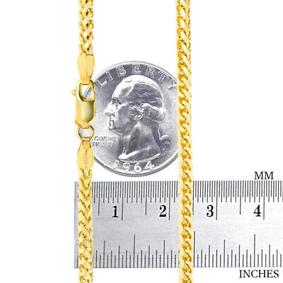 Pre-owned Nuragold 14k Yellow Gold Solid 3.5mm Mens Franco Wheat Diamond Cut Necklace Chain 26"