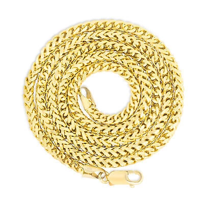 Pre-owned Nuragold 14k Yellow Gold Solid 3.5mm Mens Franco Wheat Diamond Cut Necklace Chain 26"