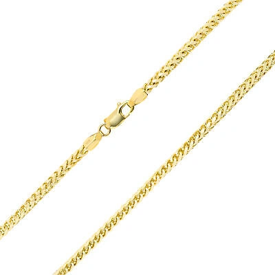 Pre-owned Nuragold 14k Yellow Gold Solid 3.5mm Mens Franco Wheat Diamond Cut Necklace Chain 26"