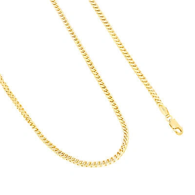 Pre-owned Nuragold 14k Yellow Gold Solid 3.5mm Mens Franco Wheat Diamond Cut Necklace Chain 26"
