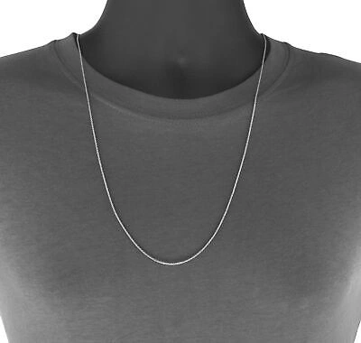 Pre-owned Nuragold 14k White Gold Solid 1mm Diamond Cut Rope Chain Necklace Mens Womens 22"