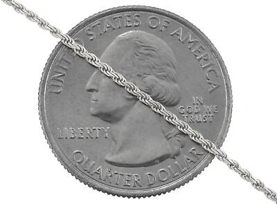 Pre-owned Nuragold 14k White Gold Solid 1mm Diamond Cut Rope Chain Necklace Mens Womens 22"