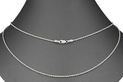 Pre-owned Nuragold 14k White Gold Solid 1mm Diamond Cut Rope Chain Necklace Mens Womens 22"