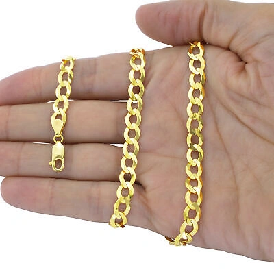 Pre-owned Nuragold Solid 14k Yellow Gold 7mm Cuban Curb Chain Link Mens Necklace Italian Made 26"