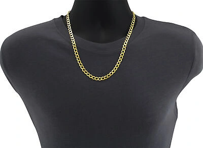 Pre-owned Nuragold Solid 14k Yellow Gold 7mm Cuban Curb Chain Link Mens Necklace Italian Made 26"