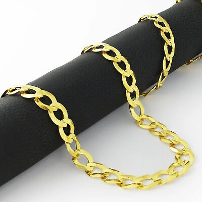 Pre-owned Nuragold Solid 14k Yellow Gold 7mm Cuban Curb Chain Link Mens Necklace Italian Made 26"