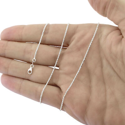 Pre-owned Nuragold 14k White Gold Solid Womens 2.5mm Diamond Cut Chain Italian Necklace 16"