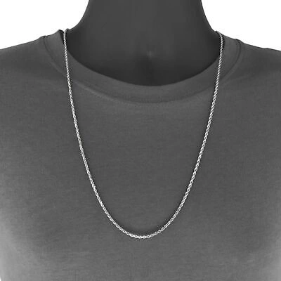 Pre-owned Nuragold 14k White Gold Solid Womens 2.5mm Diamond Cut Chain Italian Necklace 16"