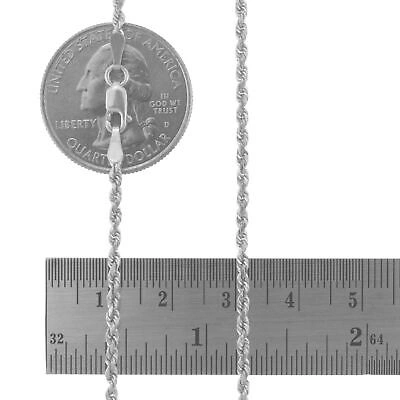 Pre-owned Nuragold 14k White Gold 2.5mm Diamond Cut Rope Italian Chain Pendant Necklace Mens 28"