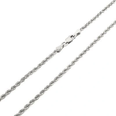 Pre-owned Nuragold 14k White Gold Solid Womens 2.5mm Diamond Cut Chain Italian Necklace 16"
