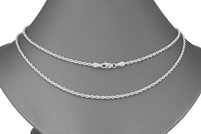Pre-owned Nuragold 14k White Gold 2.5mm Diamond Cut Rope Italian Chain Pendant Necklace Mens 28"