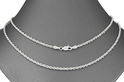 Pre-owned Nuragold 14k White Gold Solid Womens 2.5mm Diamond Cut Chain Italian Necklace 16"