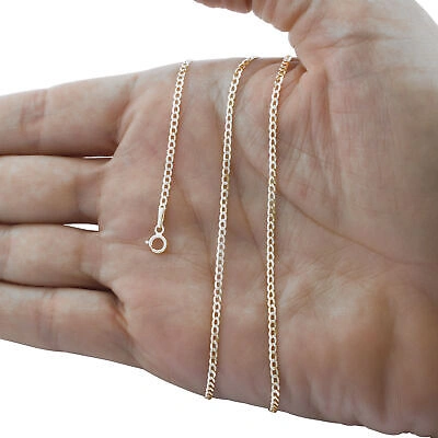 Pre-owned Nuragold 14k White Gold 2mm Women Solid Curb Cuban Chain Link Italian Necklace 18"
