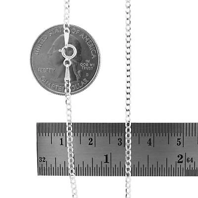 Pre-owned Nuragold 14k White Gold 2mm Women Solid Curb Cuban Chain Link Italian Necklace 18"