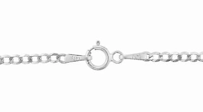 Pre-owned Nuragold 14k White Gold 2mm Women Solid Curb Cuban Chain Link Italian Necklace 18"