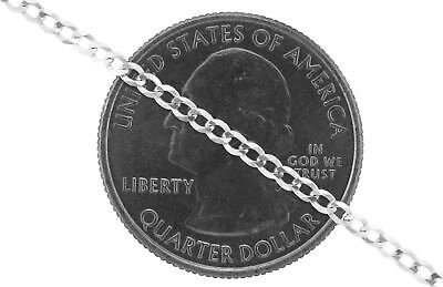 Pre-owned Nuragold 14k White Gold 2mm Women Solid Curb Cuban Chain Link Italian Necklace 18"