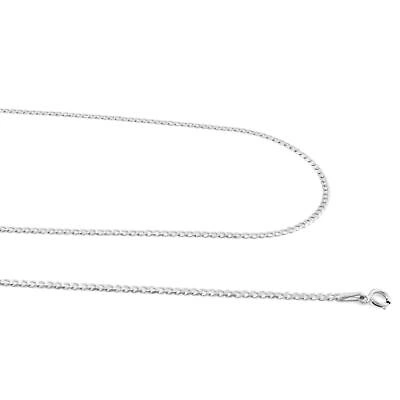 Pre-owned Nuragold 14k White Gold 2mm Women Solid Curb Cuban Chain Link Italian Necklace 18"