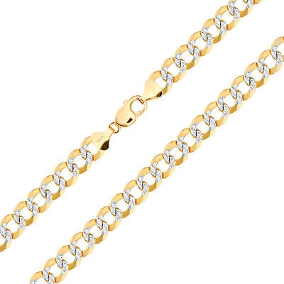 Pre-owned Nuragold 14k Yellow Gold Solid 11.5mm Mens Diamond Cut Pave Cuban Curb Chain Bracelet 8"