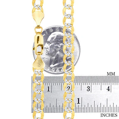 Pre-owned Nuragold 14k Yellow Gold Solid Mens 6mm Diamond Cut Pave Cuban Curb Chain Bracelet 8.5"
