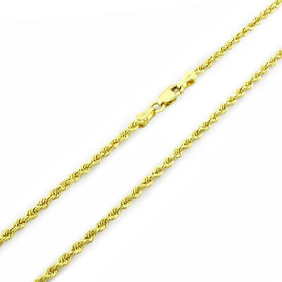 Pre-owned Nuragold 10k Yellow Gold Solid Womens 2mm Diamond Cut Chain Italian Necklace 16"
