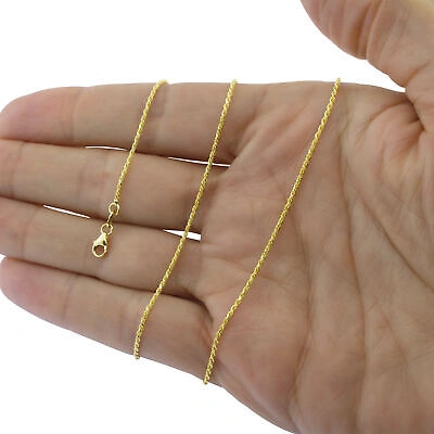 Pre-owned Nuragold 10k Yellow Gold Solid Womens 2mm Diamond Cut Chain Italian Necklace 16"