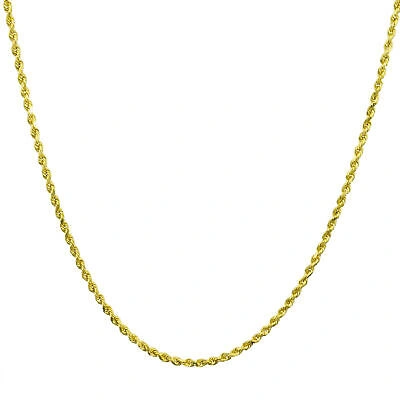 Pre-owned Nuragold 10k Yellow Gold Solid Womens 2mm Diamond Cut Chain Italian Necklace 16"
