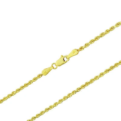 Pre-owned Nuragold 10k Yellow Gold Solid Womens 2mm Diamond Cut Chain Italian Necklace 16"