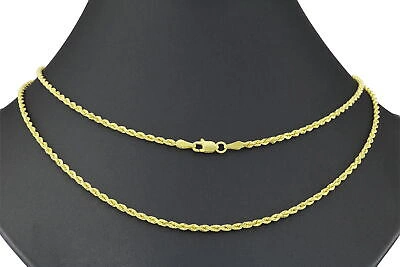 Pre-owned Nuragold 10k Yellow Gold Solid Womens 2mm Diamond Cut Chain Italian Necklace 16"