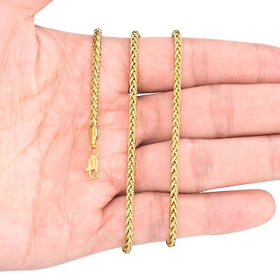 Pre-owned Nuragold 10k Yellow Gold 2.5mm Palm Wheat Foxtail Franco Round Spiga Chain Necklace 26"