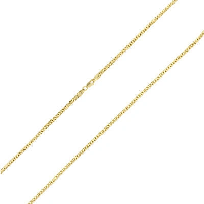 Pre-owned Nuragold 10k Yellow Gold 2.5mm Palm Wheat Foxtail Franco Round Spiga Chain Necklace 26"