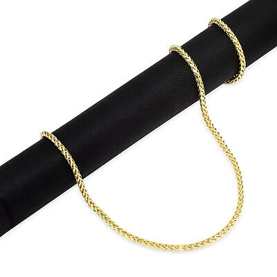 Pre-owned Nuragold 10k Yellow Gold 2.5mm Palm Wheat Foxtail Franco Round Spiga Chain Necklace 26"