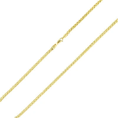 Pre-owned Nuragold 10k Yellow Gold 3mm Palm Wheat Foxtail Franco Round Spiga Chain Necklace 16"