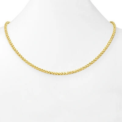 Pre-owned Nuragold 10k Yellow Gold 4mm Palm Wheat Foxtail Franco Round Spiga Chain Necklace 16"