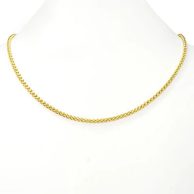 Pre-owned Nuragold 10k Yellow Gold 3mm Palm Wheat Foxtail Franco Round Spiga Chain Necklace 16"