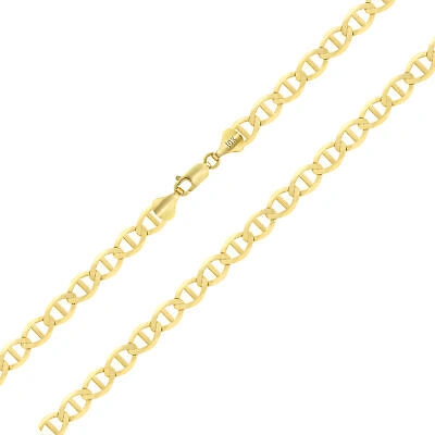 Pre-owned Nuragold 10k Yellow Gold Solid Mens 7.5mm Mariner Anchor Link Chain Pendant Necklace 22"