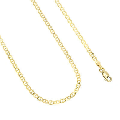 Pre-owned Nuragold 10k Yellow Gold Solid Mens 3mm Mariner Anchor Link Chain Pendant Necklace 30"