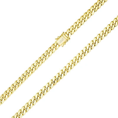Pre-owned Nuragold 10k Yellow Gold Solid 7mm Mens Miami Cuban Chain Pendant Necklace Box Clasp 26"