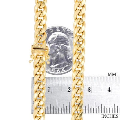 Pre-owned Nuragold 10k Yellow Gold Solid 7mm Mens Miami Cuban Link Chain Necklace Box Clasp 24"