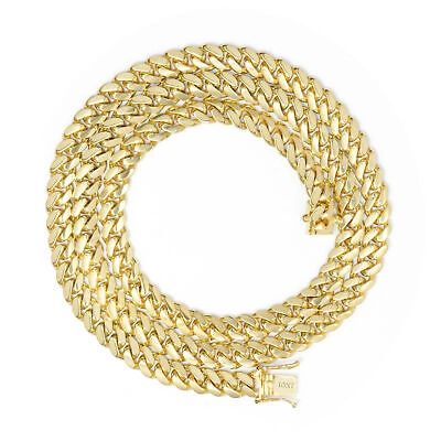Pre-owned Nuragold 10k Yellow Gold Solid 7mm Mens Miami Cuban Link Chain Necklace Box Clasp 24"
