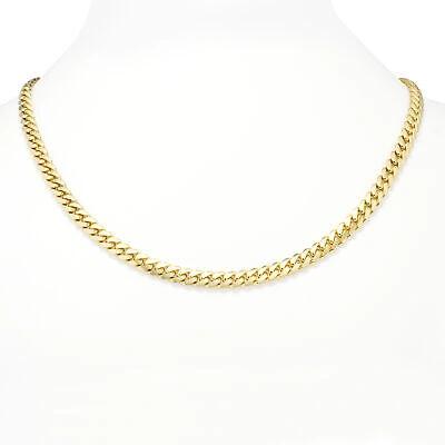 Pre-owned Nuragold 10k Yellow Gold Solid 7mm Mens Miami Cuban Link Chain Necklace Box Clasp 24"