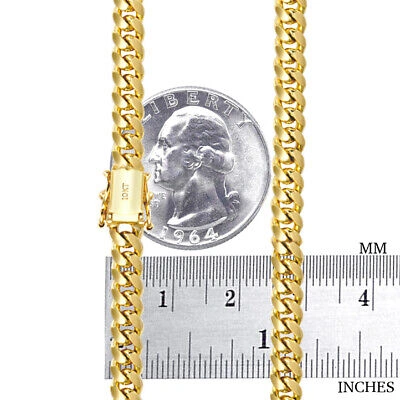 Pre-owned Nuragold 10k Yellow Gold Solid 5mm Mens Miami Cuban Chain Pendant Necklace Box Clasp 26"