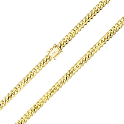 NURAGOLD Pre-owned 10k Yellow Gold Solid 6mm Mens Miami Cuban Link Chain Necklace Box Clasp 20"