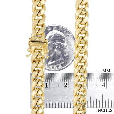 Pre-owned Nuragold 10k Yellow Gold Mens 7.5mm Miami Cuban Link Chain Italian Necklace Box Clasp 28"