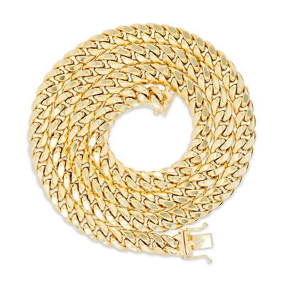 Pre-owned Nuragold 10k Yellow Gold Mens 7.5mm Miami Cuban Link Chain Italian Necklace Box Clasp 28"