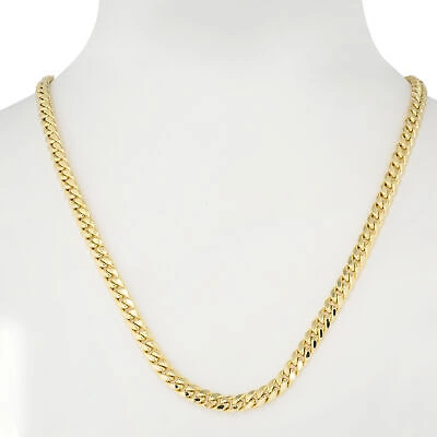 Pre-owned Nuragold 10k Yellow Gold Mens Italian 7.5mm Miami Cuban Link Chain Necklace Box Clasp 28"